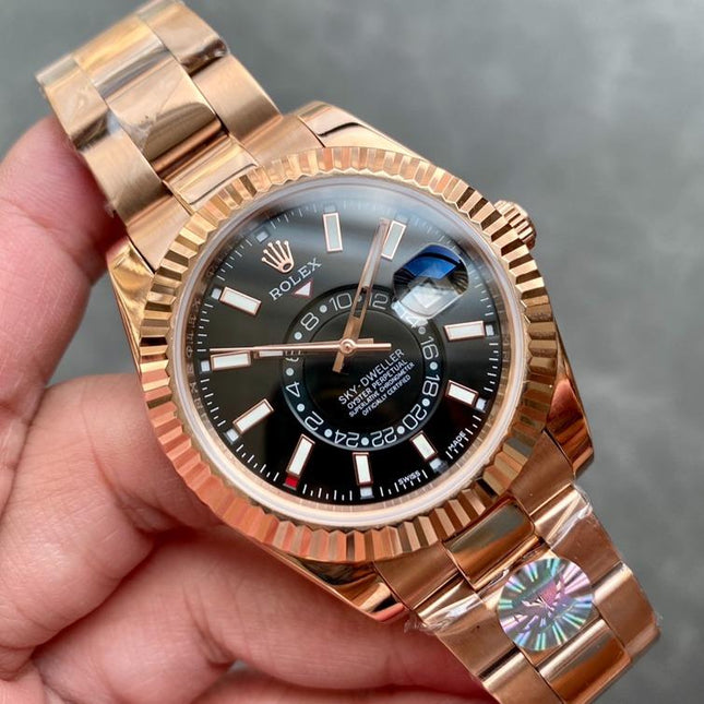 SKY-DWELLER 42 ROSE GOLD BLACK DIAL