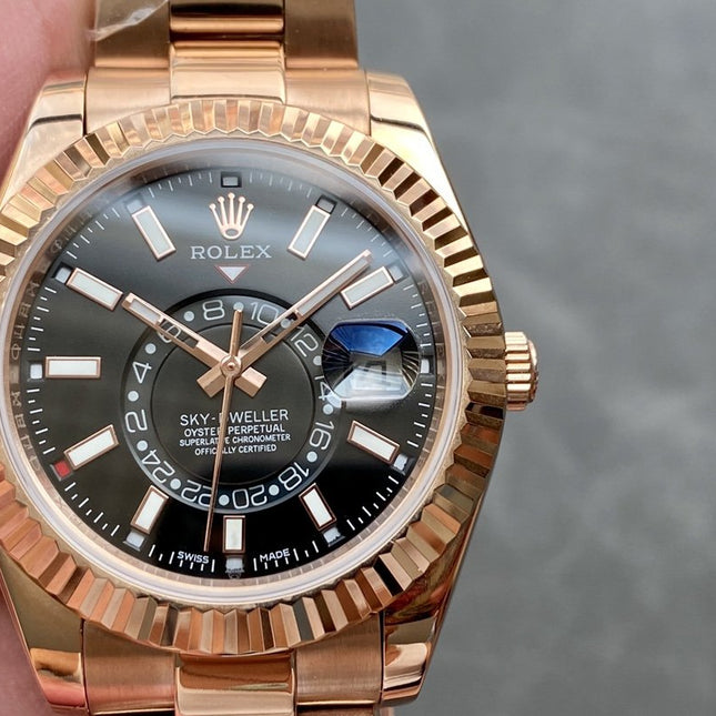 SKY-DWELLER 42 ROSE GOLD BLACK DIAL