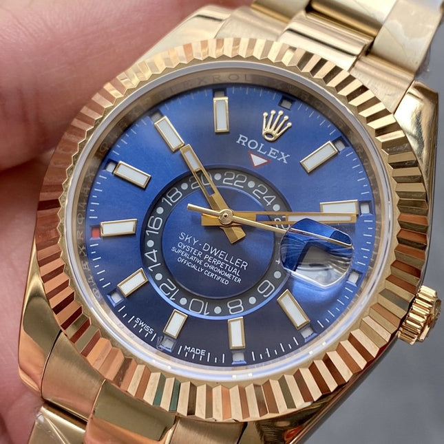SKY-DWELLER 42 YELLOW GOLD BLUE DIAL