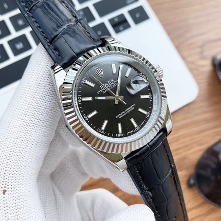 DATEJUST 41 STAINLESS STEEL LEATHER STRAP