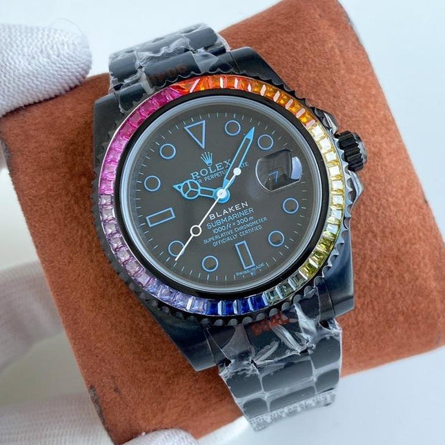 SUBMARINER DATE 40 CUSTOM RAINBOW BLACK BLUE LIMITED EDITION