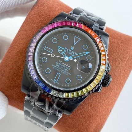 SUBMARINER DATE 40 CUSTOM RAINBOW BLACK BLUE LIMITED EDITION