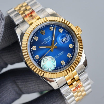 DATEJUST 41MM TWO TONE BLUE DIAL DIAMOND NUMERALS