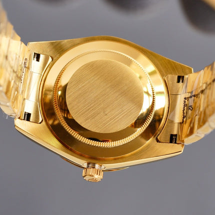 DATEJUST 41MM GOLD SMOOTH BEZEL DIAMOND NUMERALS
