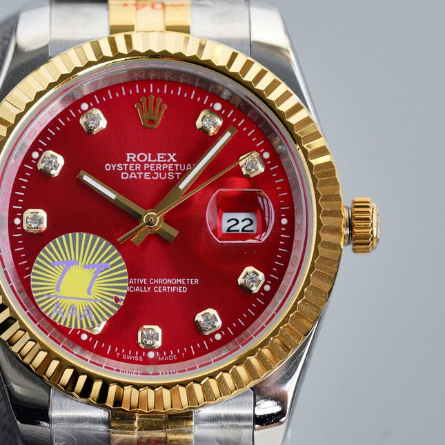 DATEJUST 41MM TWO-TONE RED DIAL JUBILEE BRACELET