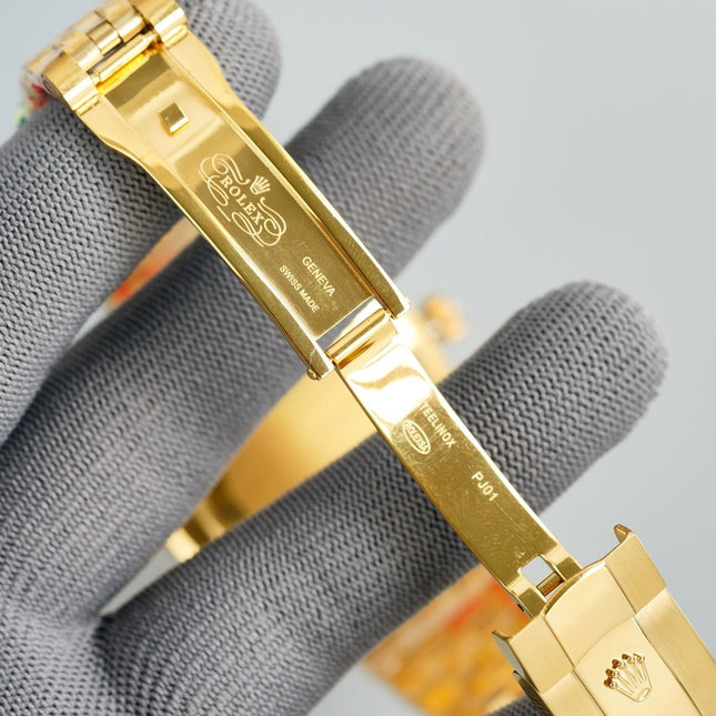 DATEJUST 41MM GOLD RED DIAL JUBILEE BRACELET