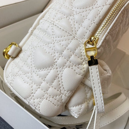 SMALL BACKPACK WHITE CANNAGE LAMBSKIN