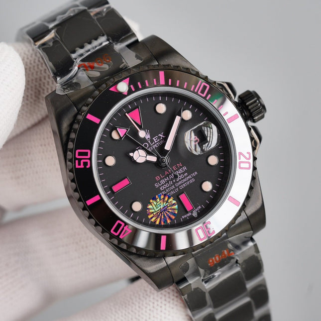 SUBMARINER CUSTOM BLAKEN BLACK PINK NUMERALS
