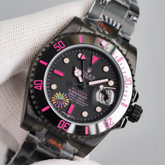SUBMARINER CUSTOM BLAKEN BLACK PINK NUMERALS