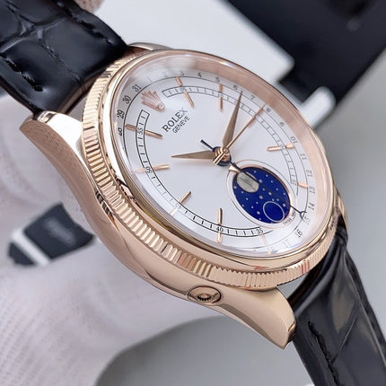 CELLINI MOONPHASE 39MM ROSE GOLD WHITE DIAL