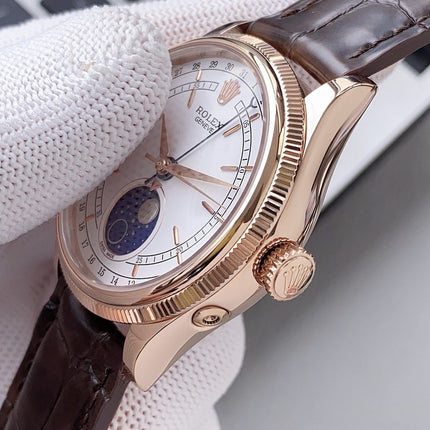 CELLINI MOONPHASE 39MM ROSE GOLD WHITE DIAL