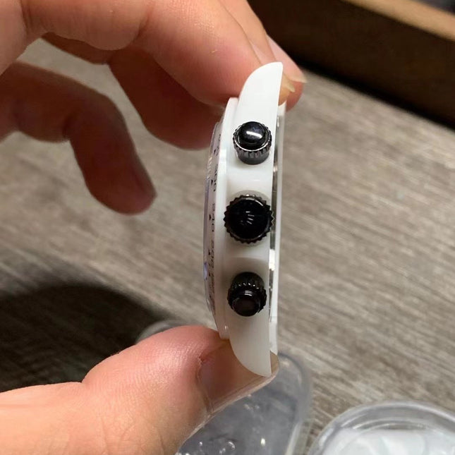 DAYTONA CUSTOM AET 40MM CUSTOM WHITE CERAMIC BLACK WHITE DIAL