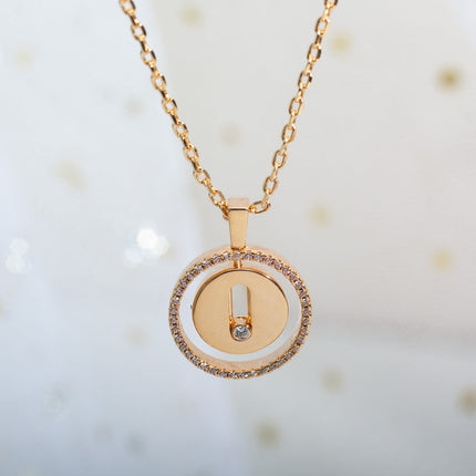 LUCKY MOVE PINK GOLD NECKLACE