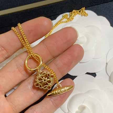 ANAGRAM PEDANT GOLD NECKLACE
