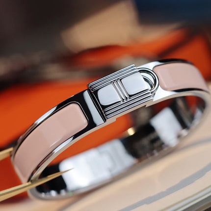 H LOCK PINK GOLD BRACELET 12MM