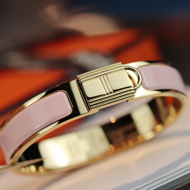 H LOCK PINK GOLD BRACELET 12MM