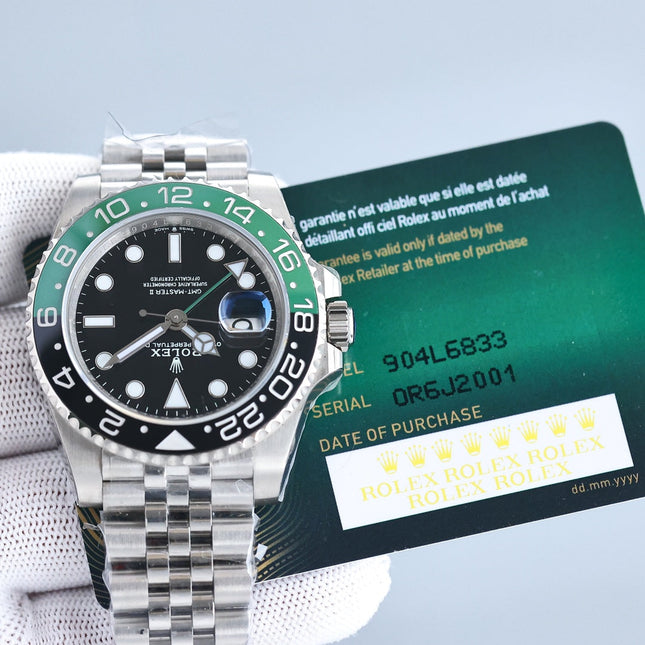 GMT-MASTER II CUSTOM GREEN BLACK BEZEL JUBILEE BRACELET