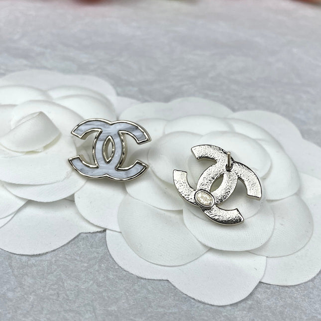 CC SILVER MARBLE EARRINGS