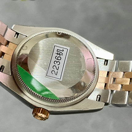 DATEJUST 31MM PINK GOLD STEEL AUBERGINE DIAL