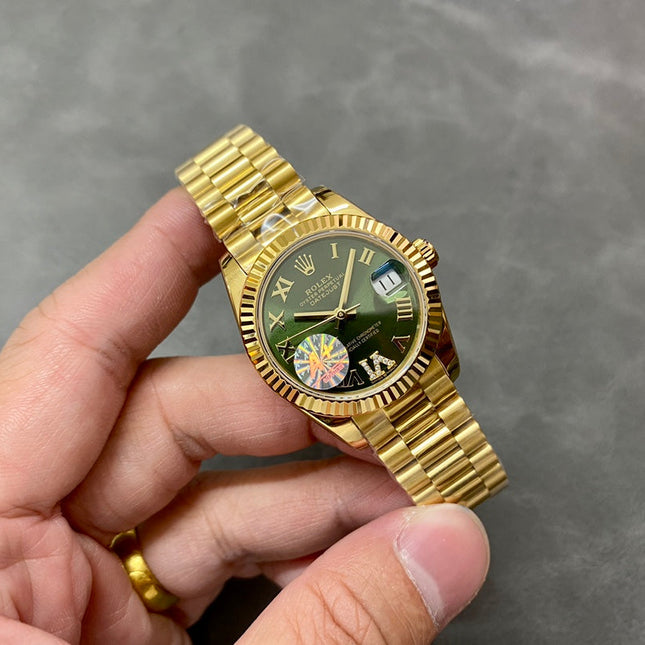 DATEJUST 31MM GOLD GREEN DIAL