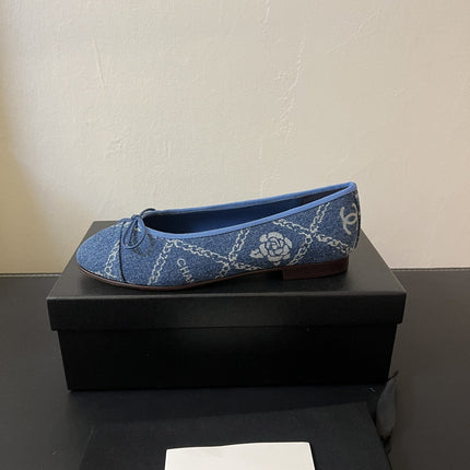 ballet flats blue denim