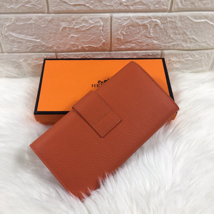 HM SNAP LOCK WALLET 19.5 ORANGE GRAINED CALFSKIN