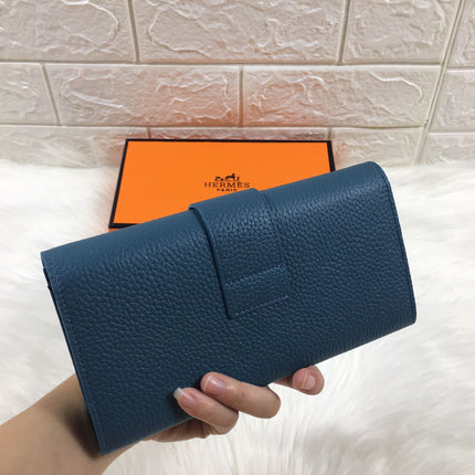 HM SNAP LOCK WALLET 19.5 AEGEAN GRAINED CALFSKIN