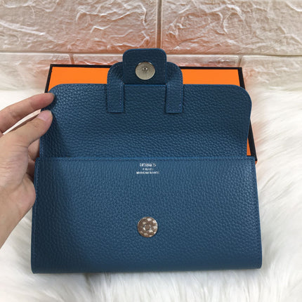 HM SNAP LOCK WALLET 19.5 AEGEAN GRAINED CALFSKIN
