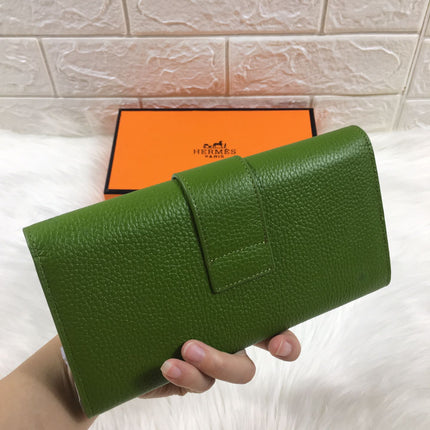HM SNAP LOCK WALLET 19.5 GREEN GRAINED CALFSKIN