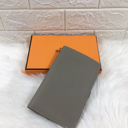 HM DOGON WALLET 20 GRAY GRAINED CALFSKIN