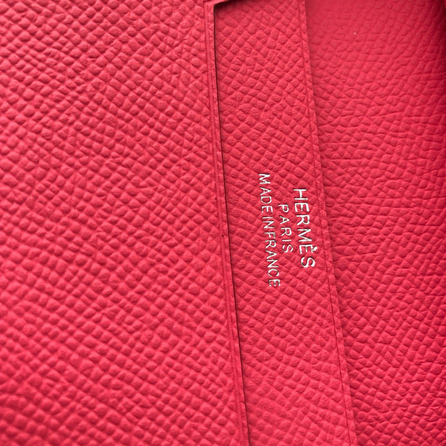 BEARN COMPACT WALLET 12 IN WATERMELON PINK EPSOM LEATHER