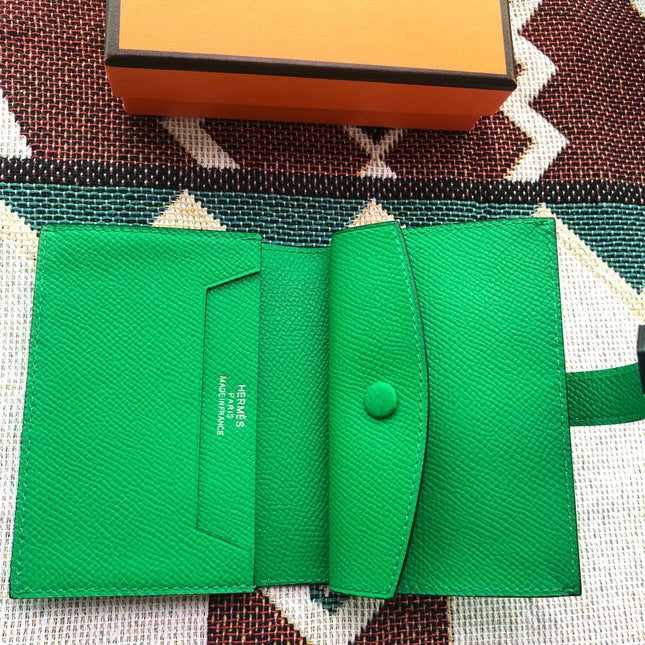 BEARN COMPACT WALLET 12 IN EMERALD GREEN EPSOM LEATHER