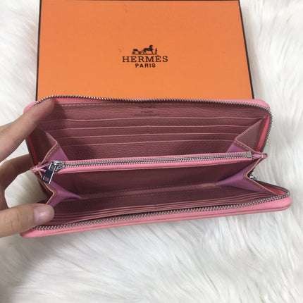 HM SILK'IN CLASSIC WALLET 20 LIGHT PINK GRAINED CALFSKIN
