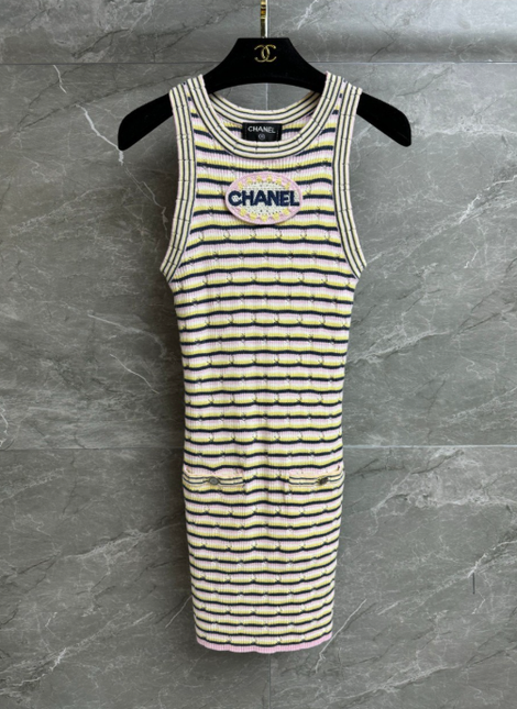 CC 2025 Dress Pink Yellow mix Black Tencel