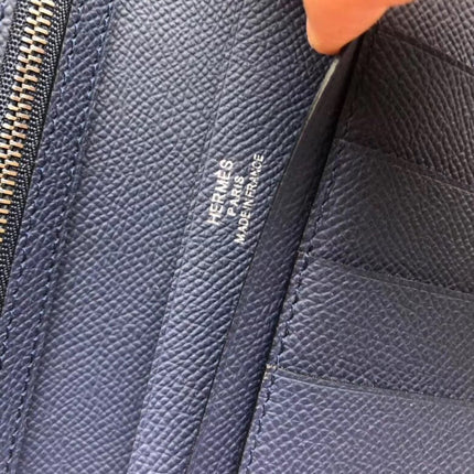 BEARN LONG 17 WALLET IN PRUSSIAN BLUE EPSOM LEATHER