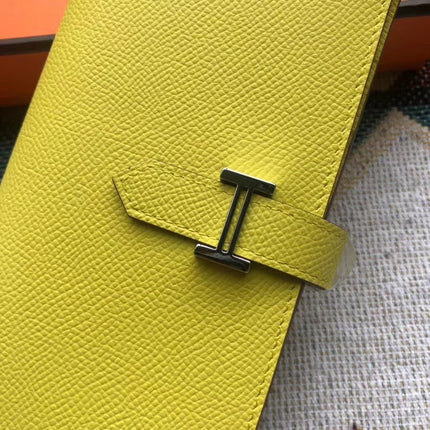 BEARN LONG 17 WALLET IN BRIGHT YELLOW EPSOM LEATHER