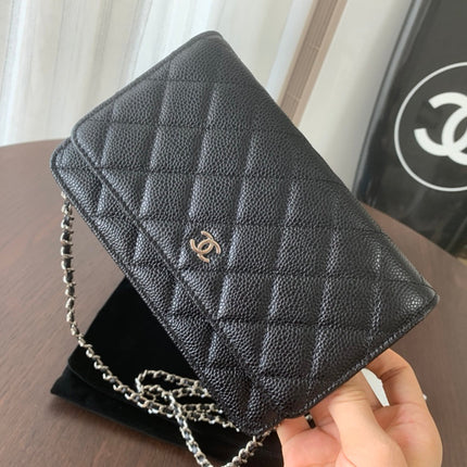 WOC 19CM BLACK CAVIAR SILVER HARDWARE