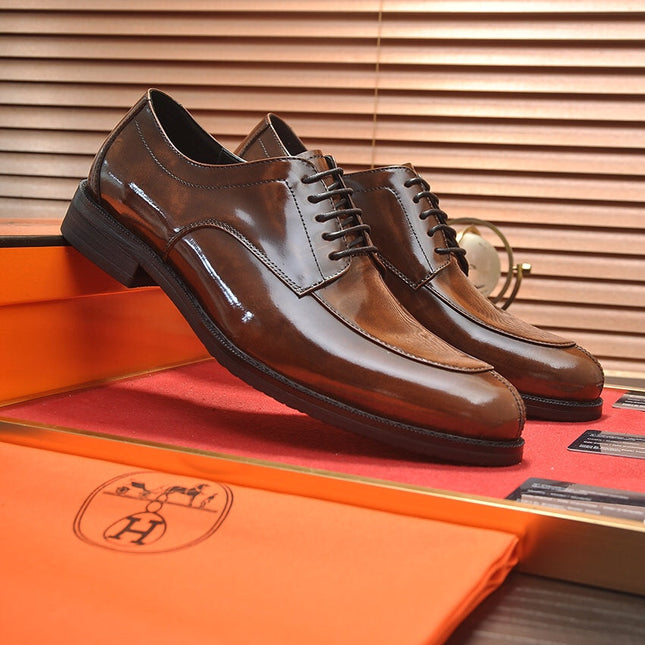 HM BUSINESS LACE UP SHOES CARAMEL CALFSKIN
