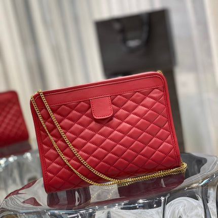 VICTOIRE 25 RED LAMBSKIN GOLD HARDWARE