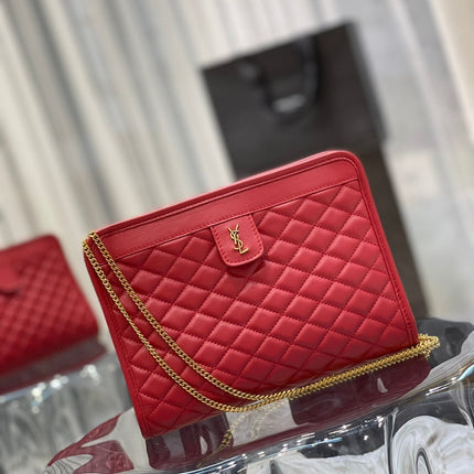 VICTOIRE 25 RED LAMBSKIN GOLD HARDWARE