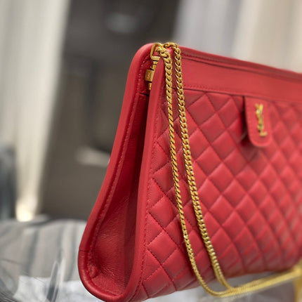 VICTOIRE 25 RED LAMBSKIN GOLD HARDWARE