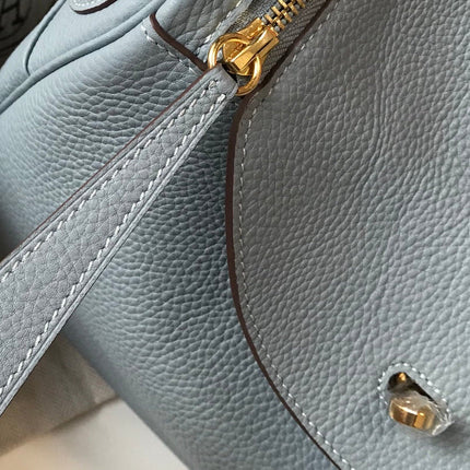 HM LINDY 30 BAG IN NEPAL BLUE CALFSKIN GOLD HARDWARE