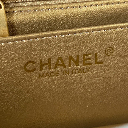 CHANEL 25S FLAP BAG 20 IN BLUE GRAY LAMBSKIN GOLD HARDWARE