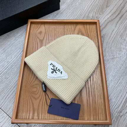 BEANIE HAT IN BISQUE BEIGE WOOL 431355