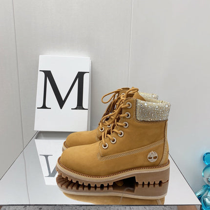 JIMMY CHOO 26S ANKLE BOOTS IN CAMEL BROWN SUEDE WITH CRYSTAL COLLAR