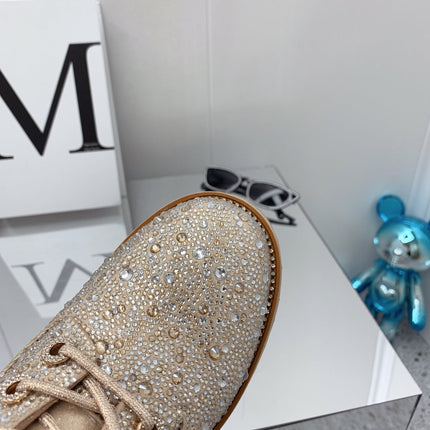 JIMMY CHOO 26S ANKLE BOOTS IN BEIGE CRYSTAL-EMBELLISHED