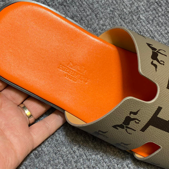 HM IZMIR SANDAL MOSS AND TIGER CALFSKIN WITH ICON