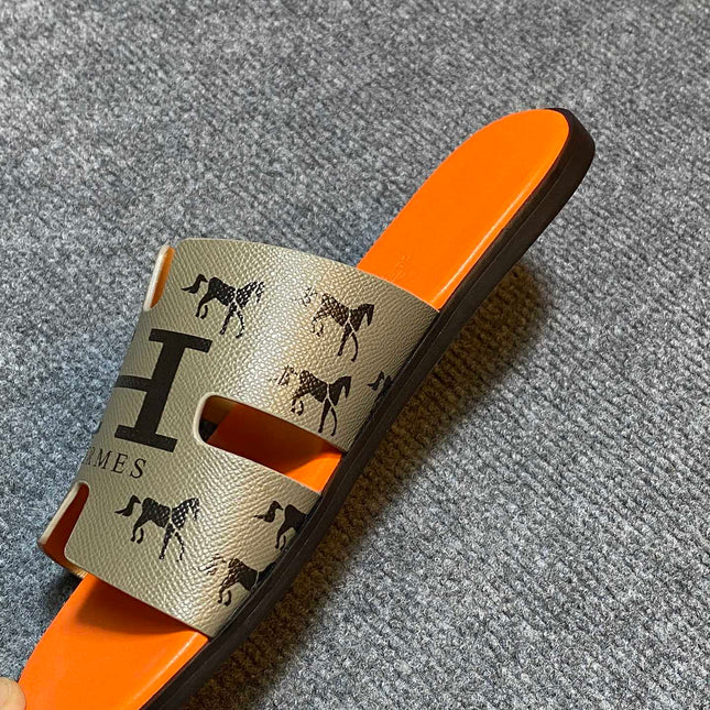 HM IZMIR SANDAL MOSS AND TIGER CALFSKIN WITH ICON
