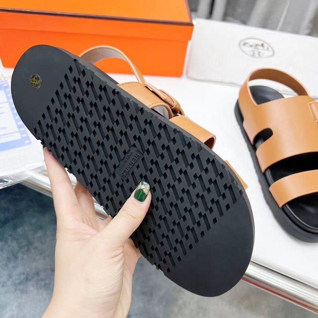 HM HENRIO SANDAL COPPER CALFSKIN