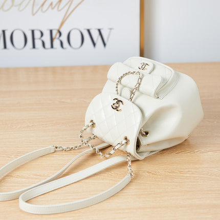 CHANEL 26S MINI BACKPACK 18 IN OFF WHITE LAMBSKIN